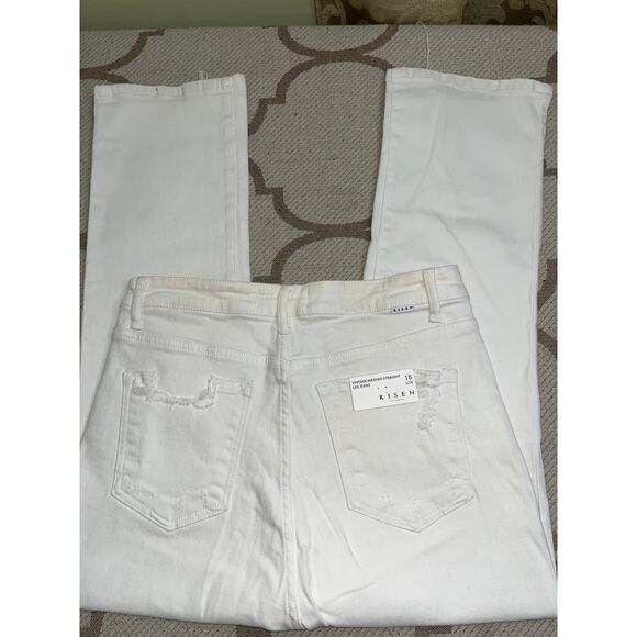 Risen vintage white washed straight leg jeans, size 15/ 32, NWT - Picture 6 of 12